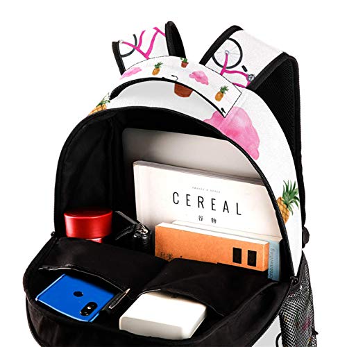 Mochila para niños con diseño de piña y helado con bolsillos laterales