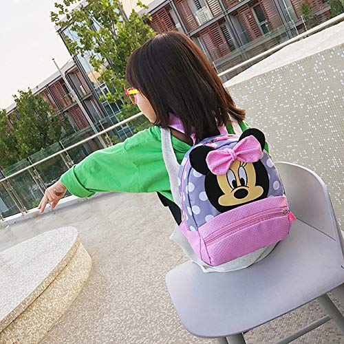 Mochilas Escolares - WENTS Material Escolar para Niñas Mochila Infantil con Minnie Mouse en Diseño 3D Mochila Rosa de Gran Capacidad Regalos Originales para Niñas