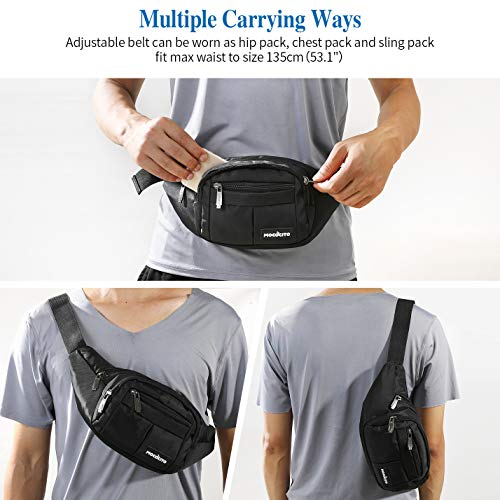 MOCOCITO Riñoneras Hombre y Mujer Impermeable con Correa Ajustable de 135 cm,Gran Capacidad para movil de 6.5´´/Llaves/Gafas/Cartera/Viajar/Correr/Moto/Bici/Acampada/Comprar[Morado]