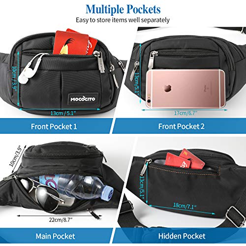 MOCOCITO Riñoneras Hombre y Mujer Impermeable con Correa Ajustable de 135 cm,Gran Capacidad para movil de 6.5´´/Llaves/Gafas/Cartera/Viajar/Correr/Moto/Bici/Acampada/Comprar[Morado]