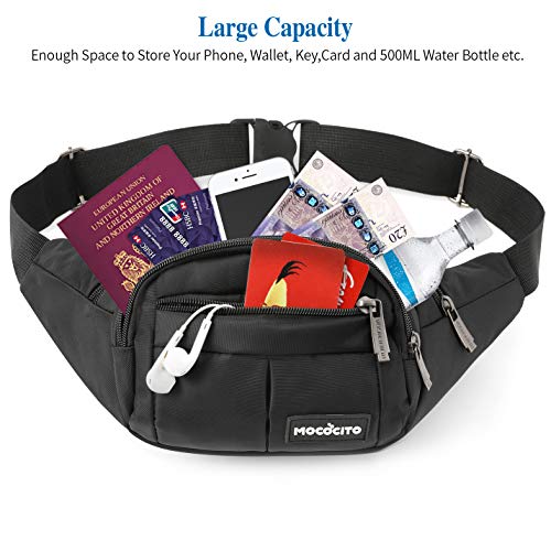 MOCOCITO Riñoneras Hombre y Mujer Impermeable con Correa Ajustable de 135 cm,Gran Capacidad para movil de 6.5´´/Llaves/Gafas/Cartera/Viajar/Correr/Moto/Bici/Acampada/Comprar[Morado]