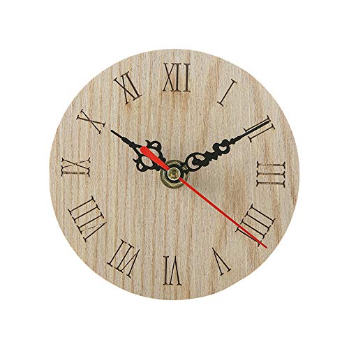 Moent Decoración del hogar Vintage Rústico Reloj de Pared de Madera Antiguo Shabby Retro Hogar Cocina Decoración de la habitación Reloj Decoración de la habitación