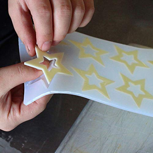 Molde de silicona 3D con forma de estrella, para decoración de pasteles, moldes de silicona