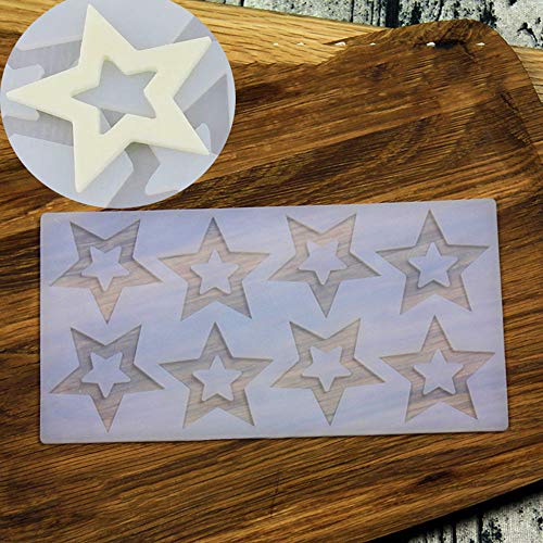 Molde de silicona 3D con forma de estrella, para decoración de pasteles, moldes de silicona