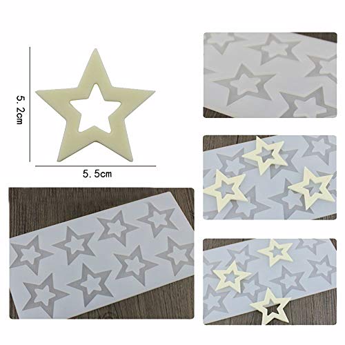 Molde de silicona 3D con forma de estrella, para decoración de pasteles, moldes de silicona