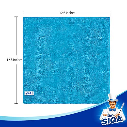 MR.SIGA - Paño de Microfibra para Limpieza, Paquete de 12, tamaño: 32 x 32 cm 80% Poliéster y 20% Poliamida