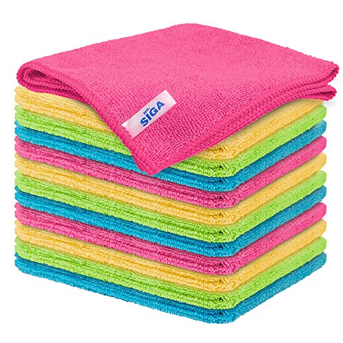MR.SIGA - Paño de Microfibra para Limpieza, Paquete de 12, tamaño: 32 x 32 cm 80% Poliéster y 20% Poliamida
