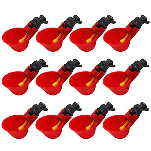 M.Z.A 12 Bebederos Automáticos Para Pollos Aves de Corral Bebederos Con Tazas Bebederos Dispensador de Agua Cuencos Alimentador De Agua Equipo de Cría Para Aves Codornices Palomas Gallinas