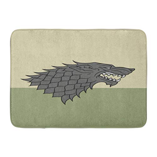 N / A Tapetes Puerta,Felpudos Entrada,Redibujar De House Stark Signo Heráldico Canción Hielo Y Fuego Heráldica Grandes Casas Westeros Tamaño A4 CMYK Alfombra De Decoración De Baño Alfombra De Baño