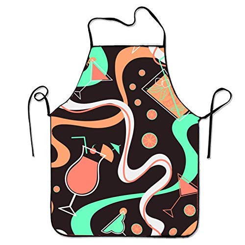 N\A Cuadrado Patrón a Cuadros Gato Vaca Durmiente Chica Botella de Leche Ornamental Delantal de Dibujo Encantador para cocinar Jardinería Babero BBQ Unisex Durable