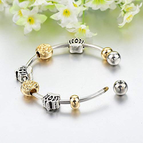 N/A Pulsera Joyas Color Plateado Antiguo Acero Inoxidable Tallado Pulseras De Brazalete De Trigo Abierto para Mujeres Hombres Joyería De Fiesta Aberto Bra