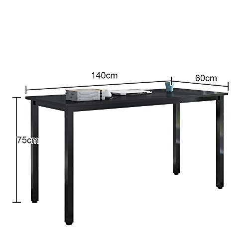 Need 138x55cm Escritorios Mesa de Ordenador Escritorio de Oficina Mesa de Estudio Puesto de Trabajo Mesa de Conferencias Talla Grande, Negro,AC3CB-140-NEW