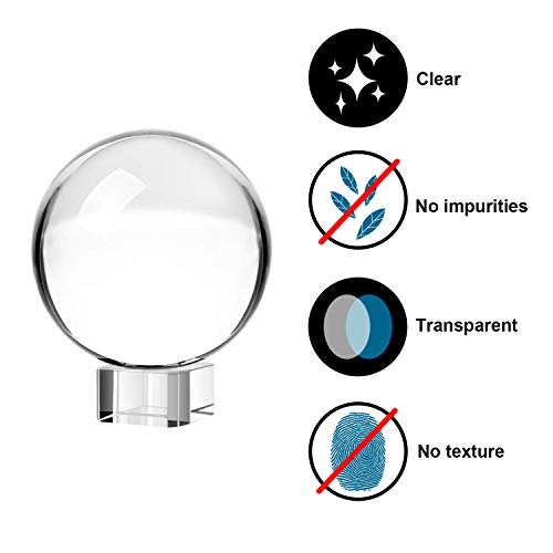 Neewer - Bola de Cristal Transparente de 150 mm con Soporte de Cristal para Feng Shui/adivinación o Boda/hogar/Oficina decoración