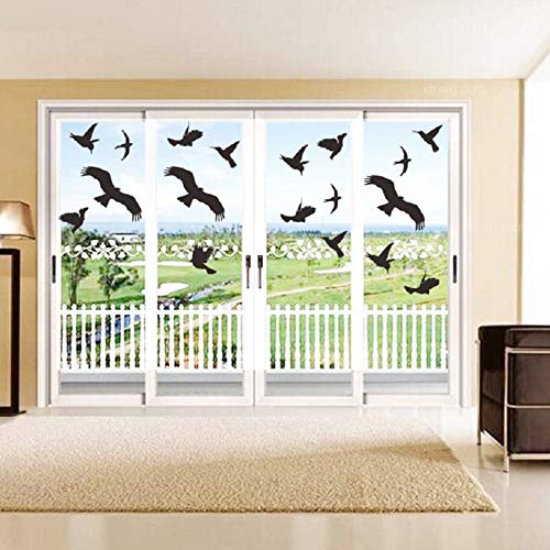 Nuluxi Pegatinas Anticolisión Puerta de Vidrio Pegatina de Advertencia para Pájaros Siluetas de Pájaros Puerta de Vidrio Pegatinas para Ventanas de Vidrio Visible y Protege a los Pájaros de Colisiones