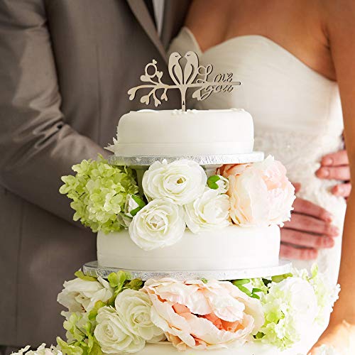 NvWang Cake Topper,Topper para Tartas de Love You Cake Topper de Madera de Boda Decoración de Tarta de Fiesta