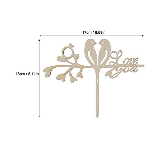 NvWang Cake Topper,Topper para Tartas de Love You Cake Topper de Madera de Boda Decoración de Tarta de Fiesta