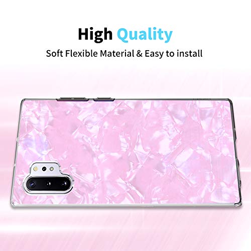 OKZone Funda Samsung Galaxy Note 10 Plus [con Protector Pantalla], Cárcasa Brilla Brillante Purpurina TPU Silicona Parachoque Teléfono Funda para Samsung Galaxy Note 10 Plus (Rosa Claro)