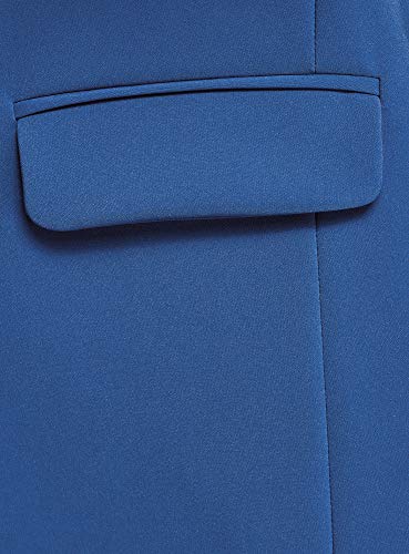 oodji Ultra Mujer Chaqueta Holgada sin Cierre, Azul, ES 34 / XXS