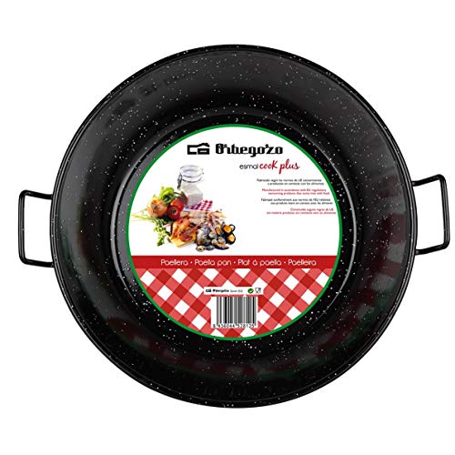 Orbegozo PXH 4040 Paellera Honda esmaltada, diámetro 40 cm, Negro