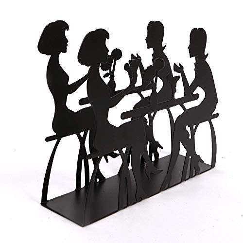 Ornami - servilletero de metal, soporte de mesa de tela decorativa, Negro