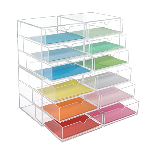 Osco – Papelera cubo de 16,5 cm, acrílico), transparente
