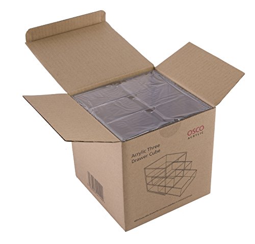 Osco – Papelera cubo de 16,5 cm, acrílico), transparente