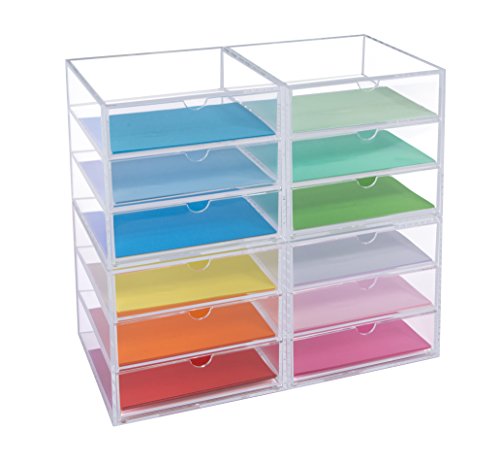 Osco – Papelera cubo de 16,5 cm, acrílico), transparente