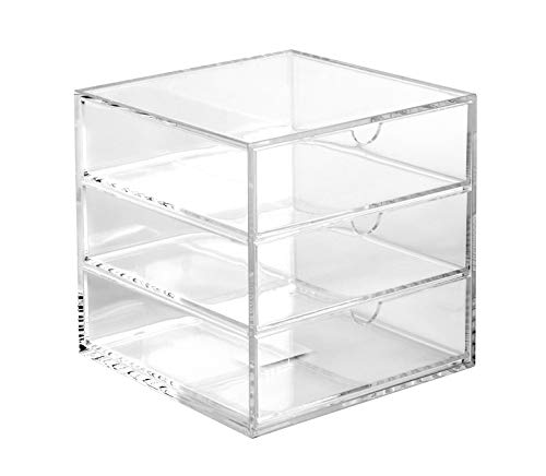 Osco – Papelera cubo de 16,5 cm, acrílico), transparente