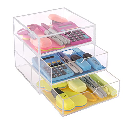 Osco – Papelera cubo de 16,5 cm, acrílico), transparente