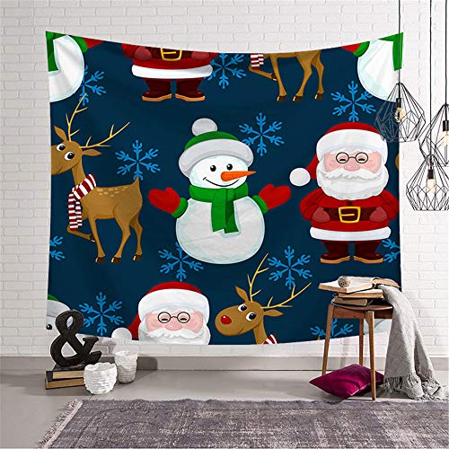 OTIAN Tapiz Macrame Tapiz De Estilo Ins Serie De Árboles De Navidad Papá Noel Elk Muñeco De Nieve Tapiz Colgante para El Hogar Tapiz Colgante De Pared Tela Decorativa 150X130 CM