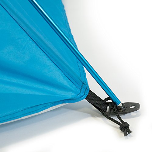 outdoorer carpa para playa ligera Helios Air 850, protección UV de 80, compacta, volúmen pequeño para viajar, tienda de campaña solar con varillas de aluminio y circulación del aire