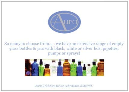 Pack de 2 botellas con tapones de rosca plateados - Cristal azul - 100 ml Uso para aceites esenciales/aromaterapia.