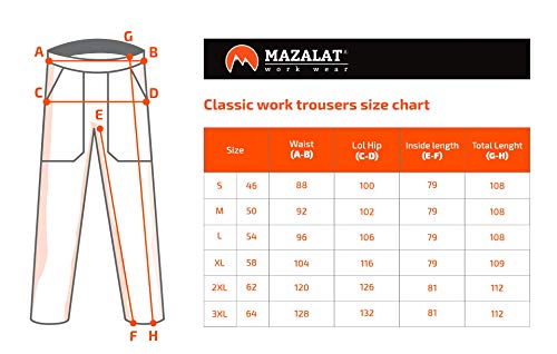 Pantalones de trabajo para hombre, S - XXXL, Pantalones de seguridad, Made in EU, Azul, Rojo, Verde, Bianco (S, Verde)