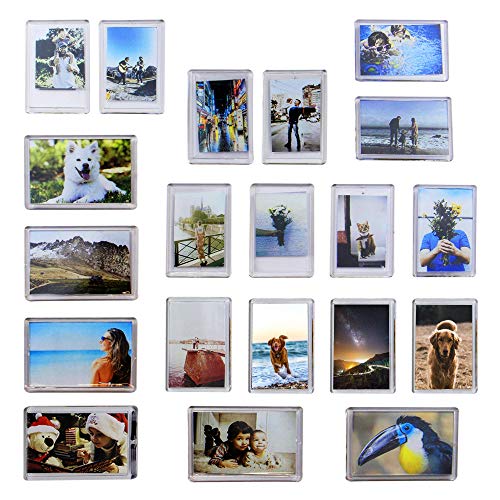 Paquete de 20 Mini Imanes Marco de Fotos | Imanes de Nevera Foto titulares | Accesorios para el hogar personalizados | Idea de regalo de recuerdo de memoria | Pukkr
