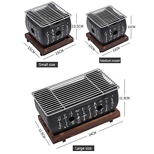 Parrilla de Barbacoa, Barbacoa de Carbón de Estilo JHaponés, Parrilla Portátil Yakiniku Grill, Plato BBQ, Accesorios de Herramientas de Barbacoa para el Hogar, para Acampar Hogar Fiesta en el Patio