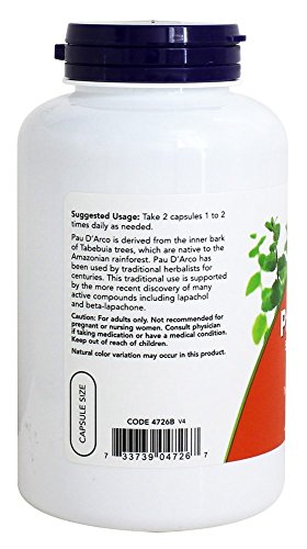 Pau D Arco, 500 mg, 250 cápsulas - Now Foods