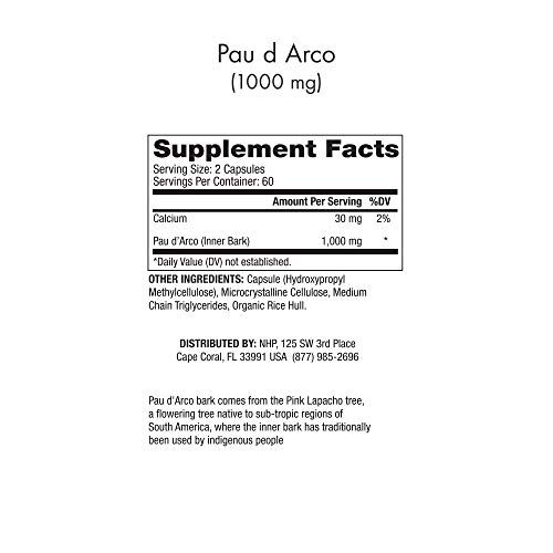 Pau d'Arco 1000mg 120 Capsules - Dr Mercola