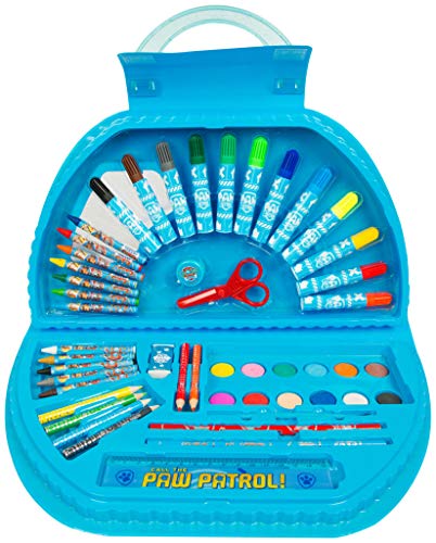 PAW PATROL Estuche Pinturas para Niños, Maletin Pinturas con Material Escolar, Incluye Acuarelas Niños Rotuladores y Ceras de Colores, Regalos Creativos para Niños y Niñas 3+