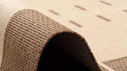 Pergamon Carpetto - Alfombra Interior/Exterior Plana Tejida - Trend Caramelo Borde - 4 tamaños