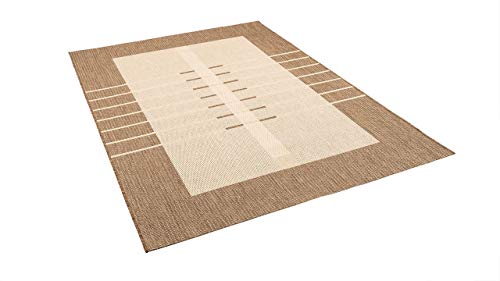 Pergamon Carpetto - Alfombra Interior/Exterior Plana Tejida - Trend Caramelo Borde - 4 tamaños