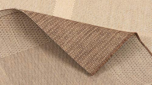 Pergamon Carpetto - Alfombra Interior/Exterior Plana Tejida - Trend Caramelo Borde - 4 tamaños