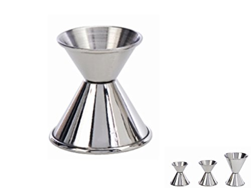 Piazza 475545 - Jigger doble de acero, capacidad de 3/4 oz y 1.1/2 oz