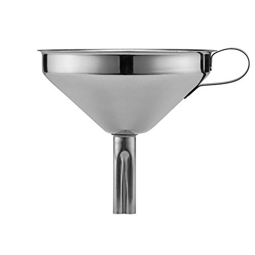 Piner Embudo de Cocina de Acero Inoxidable Fuerte con Filtro Desmontable para Transportar líquidos y   Agregar Ingredientes líquidos Mermeladas y Marmal, M
