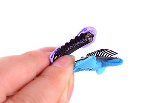 Pinzas para el pelo de bebé, 12 unidades, pequeñas y finas cintas, lazos de grogrén, accesorios para bebés y niñas recién nacidas (colores al azar)
