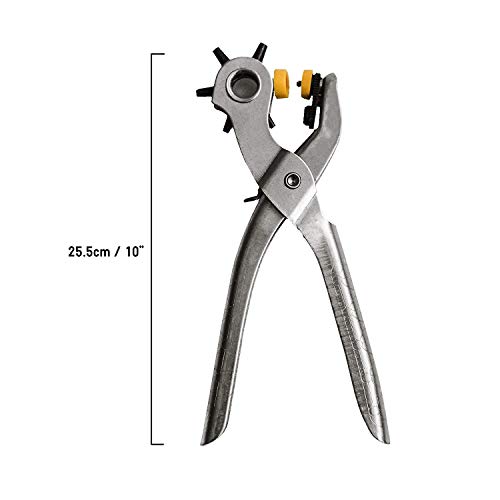 pinzas para ojales y ojales pinzas de presión (2 en 1) con 75 ojales para de cuero Artesanía bolso Tarjeta de goma - Cinturón de 5 agujeros Agujero Pinzas de perforación