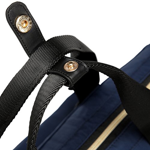 PREMYO Bolso Cambiador Pañales Impermeable Azul Bolso Maternal con Ganchos para Silla de Paseo Cochecito Carrito Bebé Elegante Bolso Maternidad Múltiples Compartimentos Bolsillo Isotérmico Cremallera