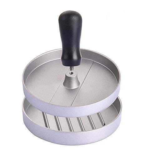 Prensa Hamburguesas, Bi-Komfort Mold Hamburguesa, Forma Hamburguesa, Hecho de Aluminio Fundido y Recubierto con Material Seguro y Antiadherente, Ideal para Prensar Hamburguesa y como Mini Sartén