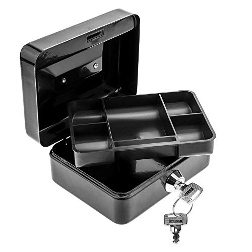 PrimeMatik - Caja Fuerte portátil para Dinero caudales Billetes y Monedas 125 x 95 x 55 mm
