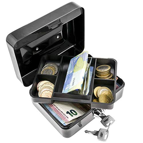 PrimeMatik - Caja Fuerte portátil para Dinero caudales Billetes y Monedas 125 x 95 x 55 mm