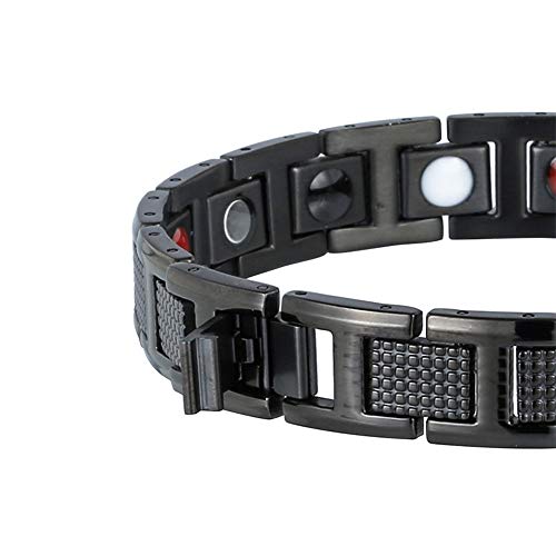 Pulsera con imán de acero inoxidable Tratamiento con dolor de alta potencia El imán reduce el dolor Mejora la circulación sanguínea Mejora el rendimiento del ejercicio Energía Pulsera de salud